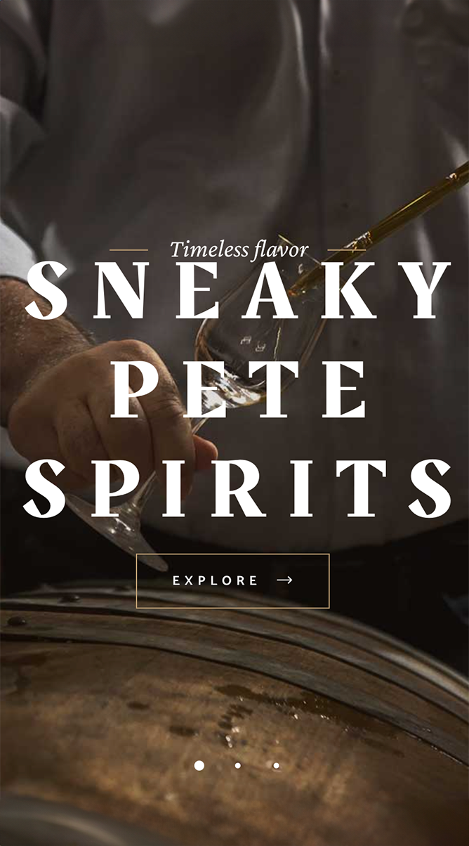 Sneaky Pete Spirits Home Page Mobile Version Vertical