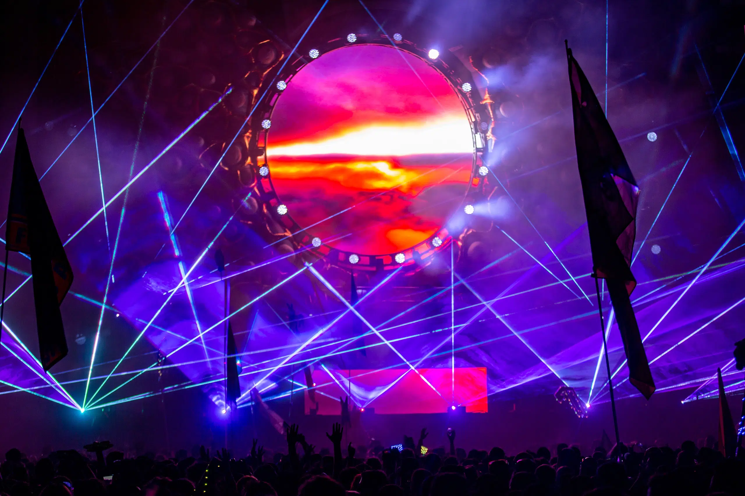 imagine music festival red circle purple lights by Southern Exposure Media Group